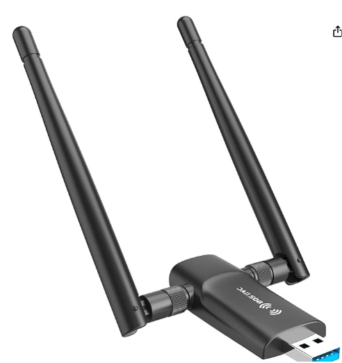 A black wireless router with long antenna

AI-generated content may be incorrect.